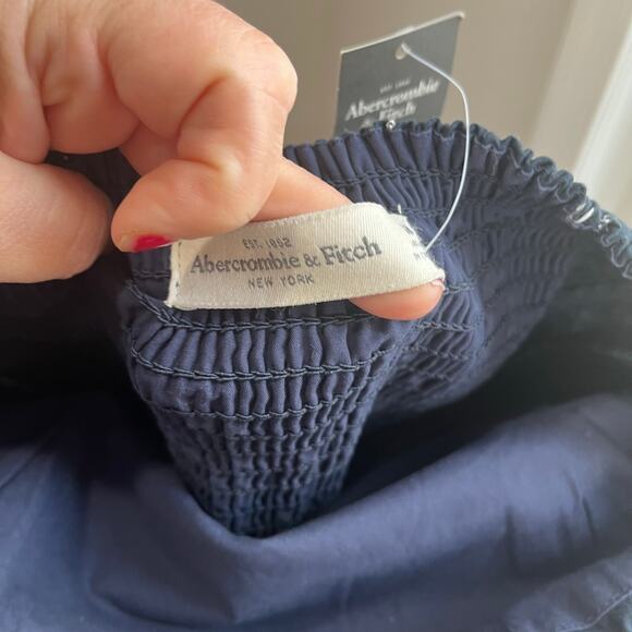 NWT Abercrombie & Fitch Strapless Anchor Print Blue Dress M Juniors Y2K - Picture 7 of 8